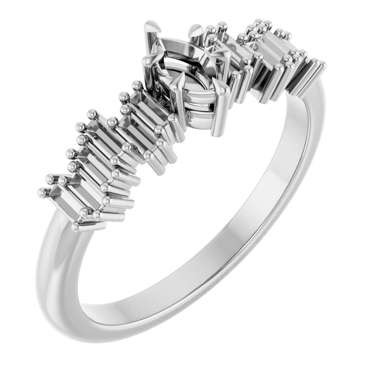 Claw-Prong Accented Engagement Ring