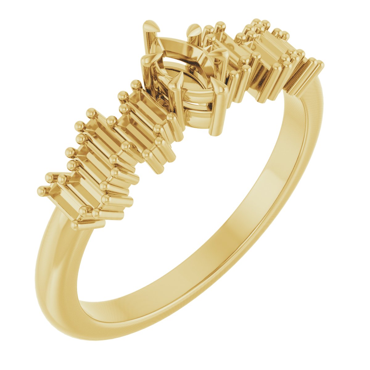Claw-Prong Accented Engagement Ring