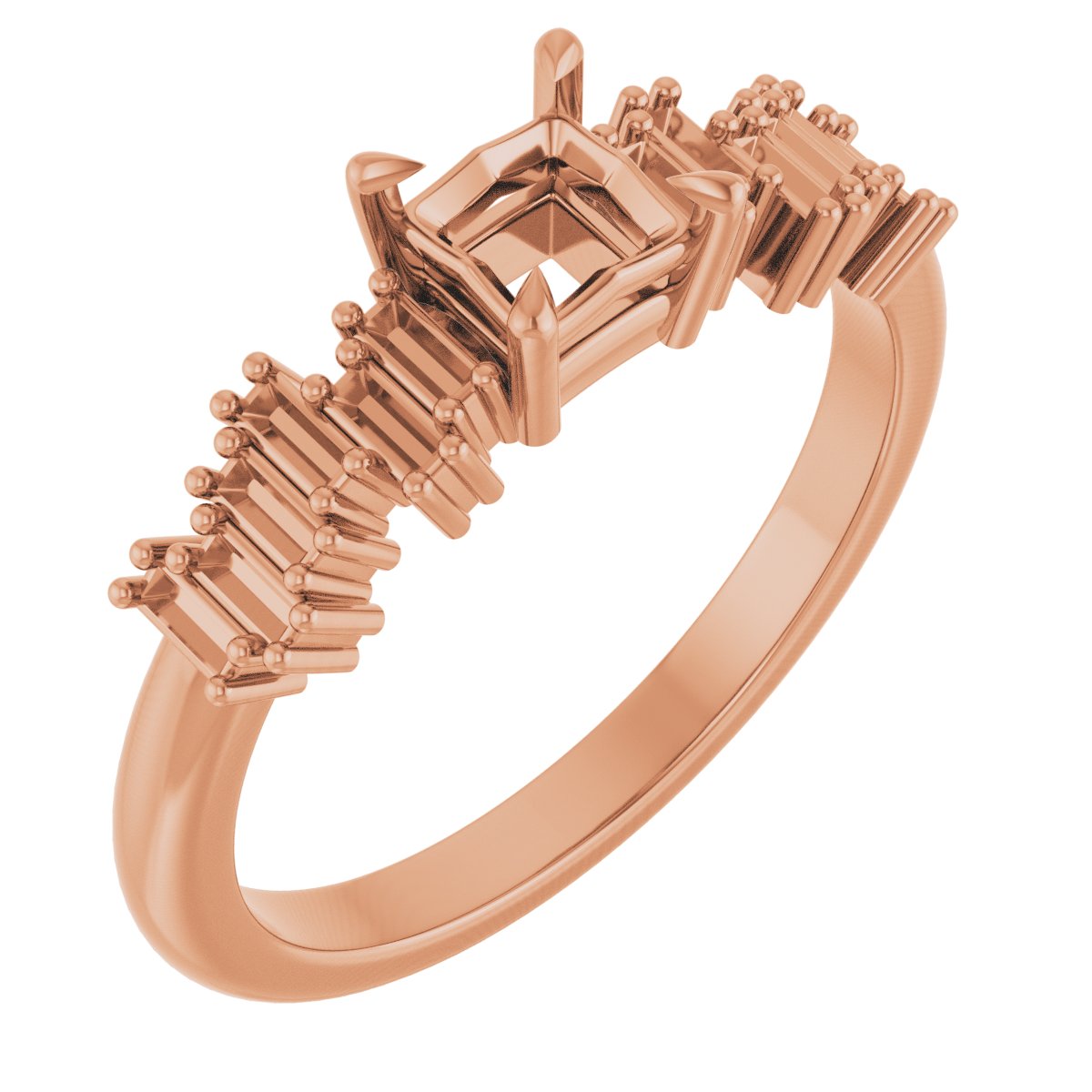 Claw-Prong Accented Engagement Ring