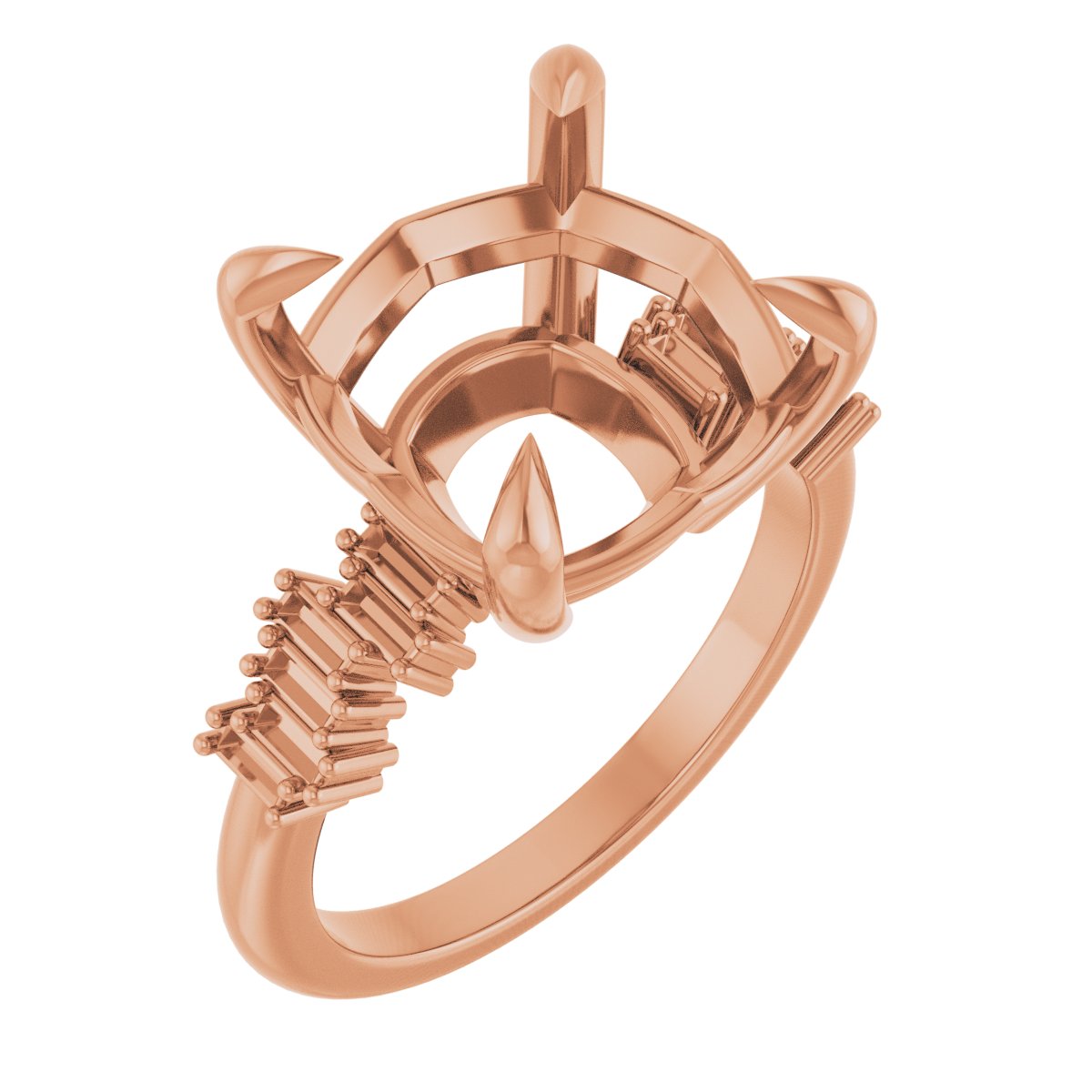 Claw-Prong Accented Engagement Ring