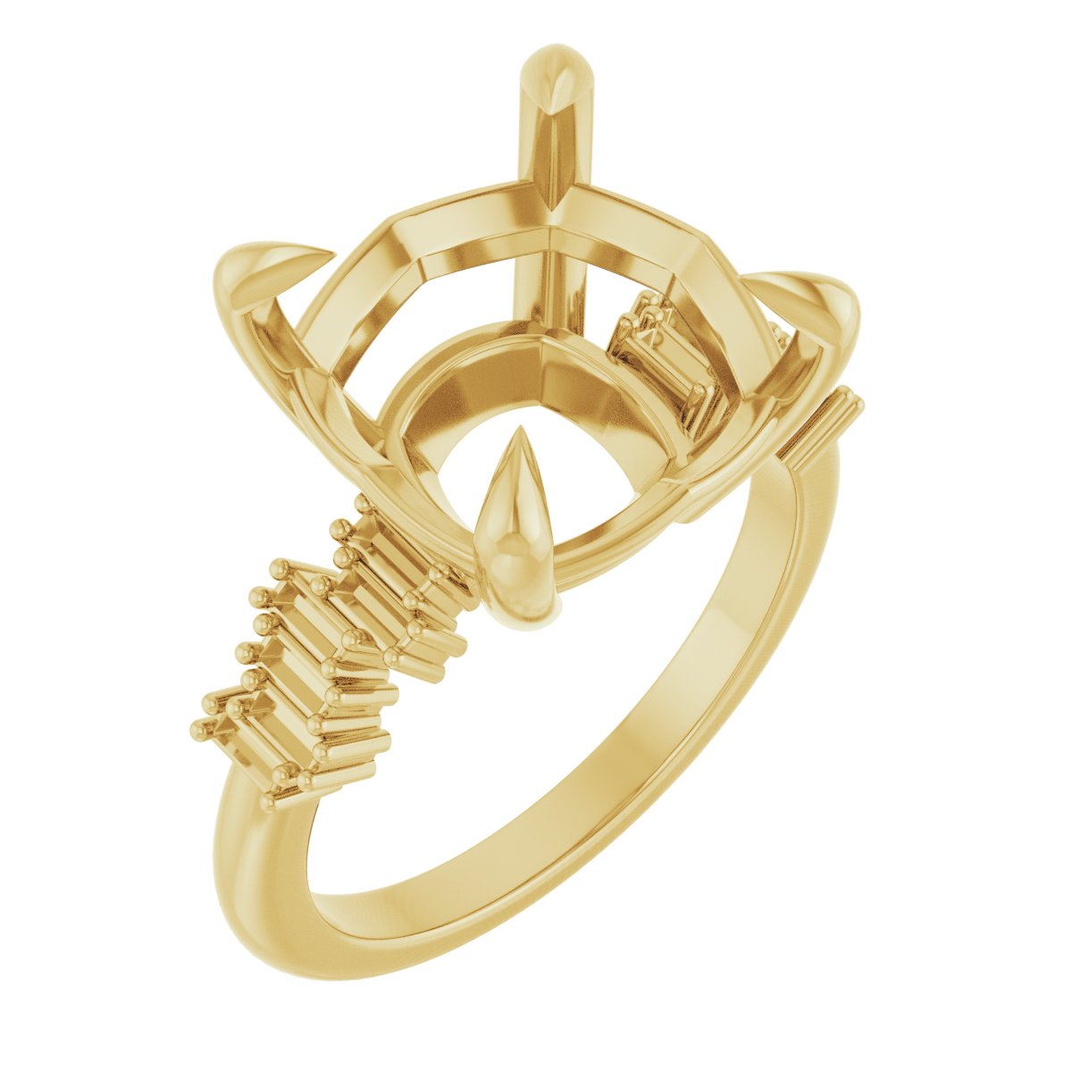 Claw-Prong Accented Engagement Ring