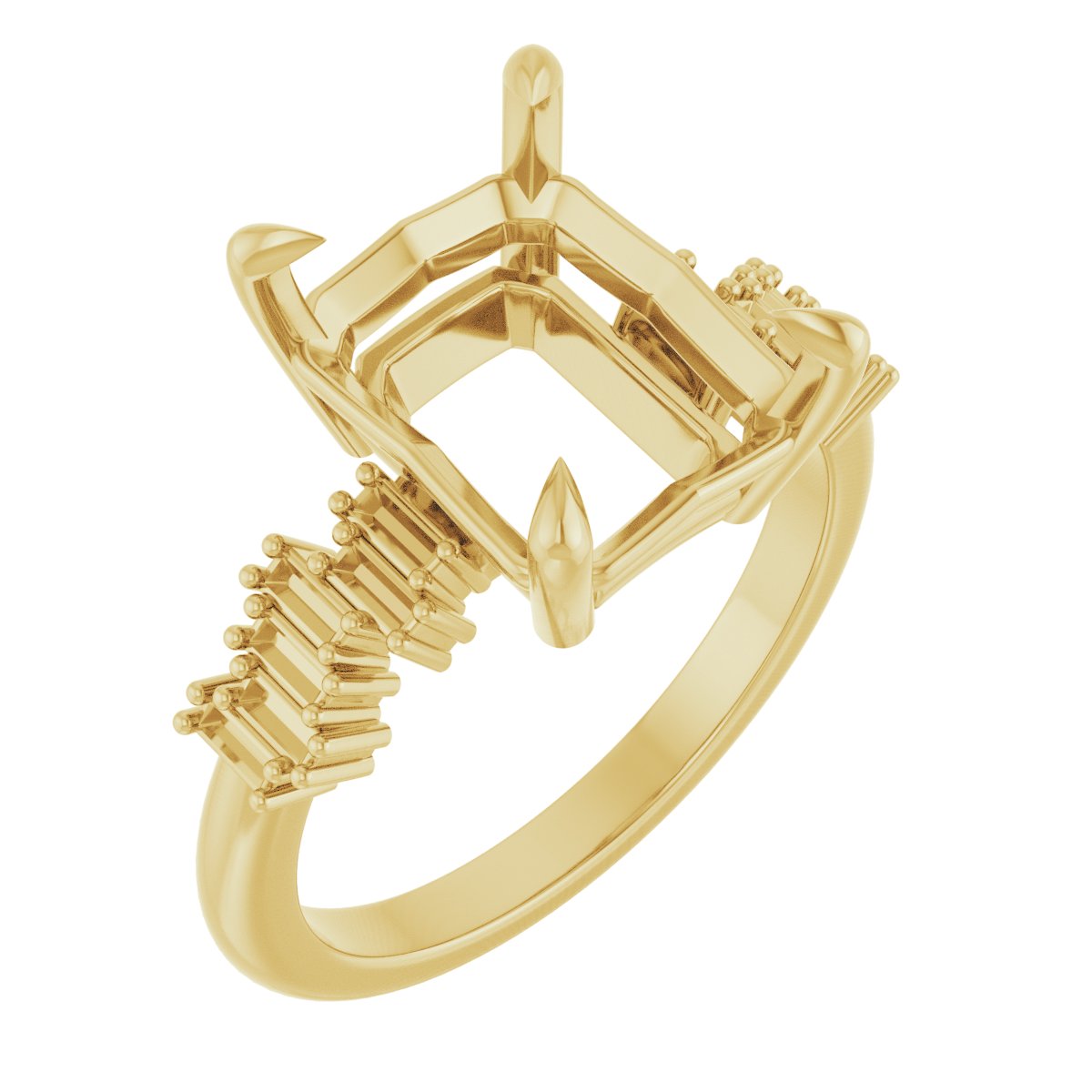 Claw-Prong Accented Engagement Ring