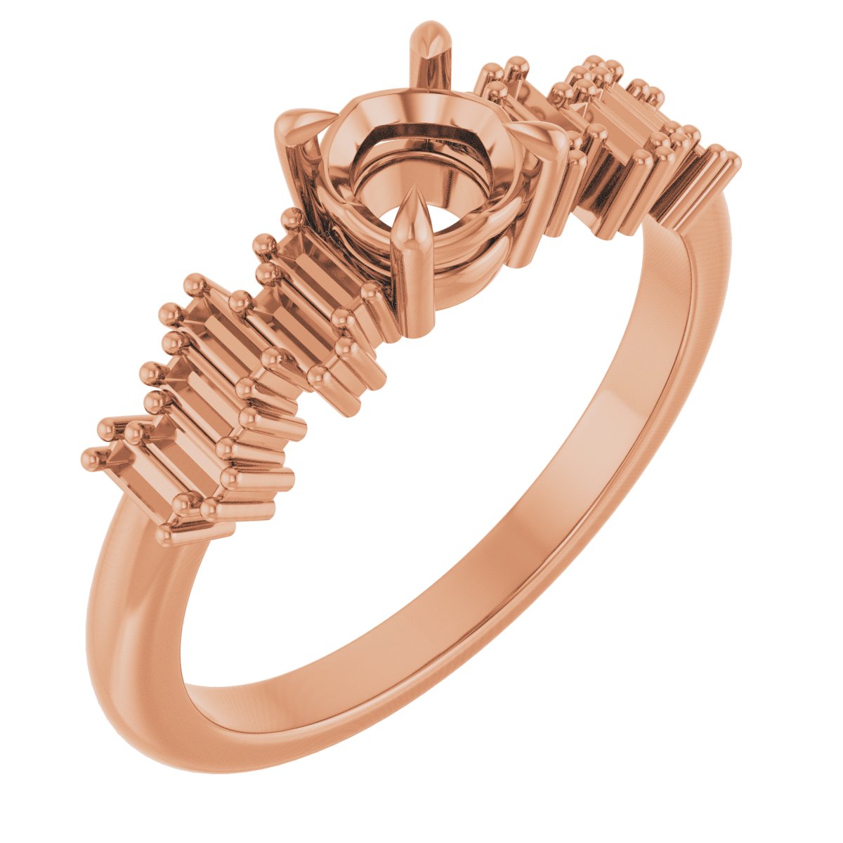 Claw-Prong Accented Engagement Ring