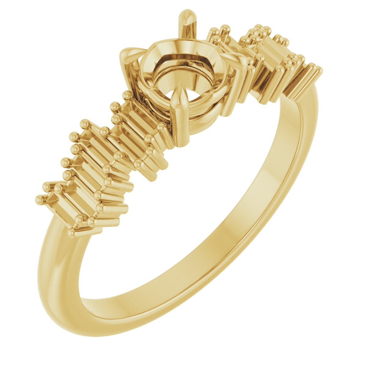 Claw-Prong Accented Engagement Ring