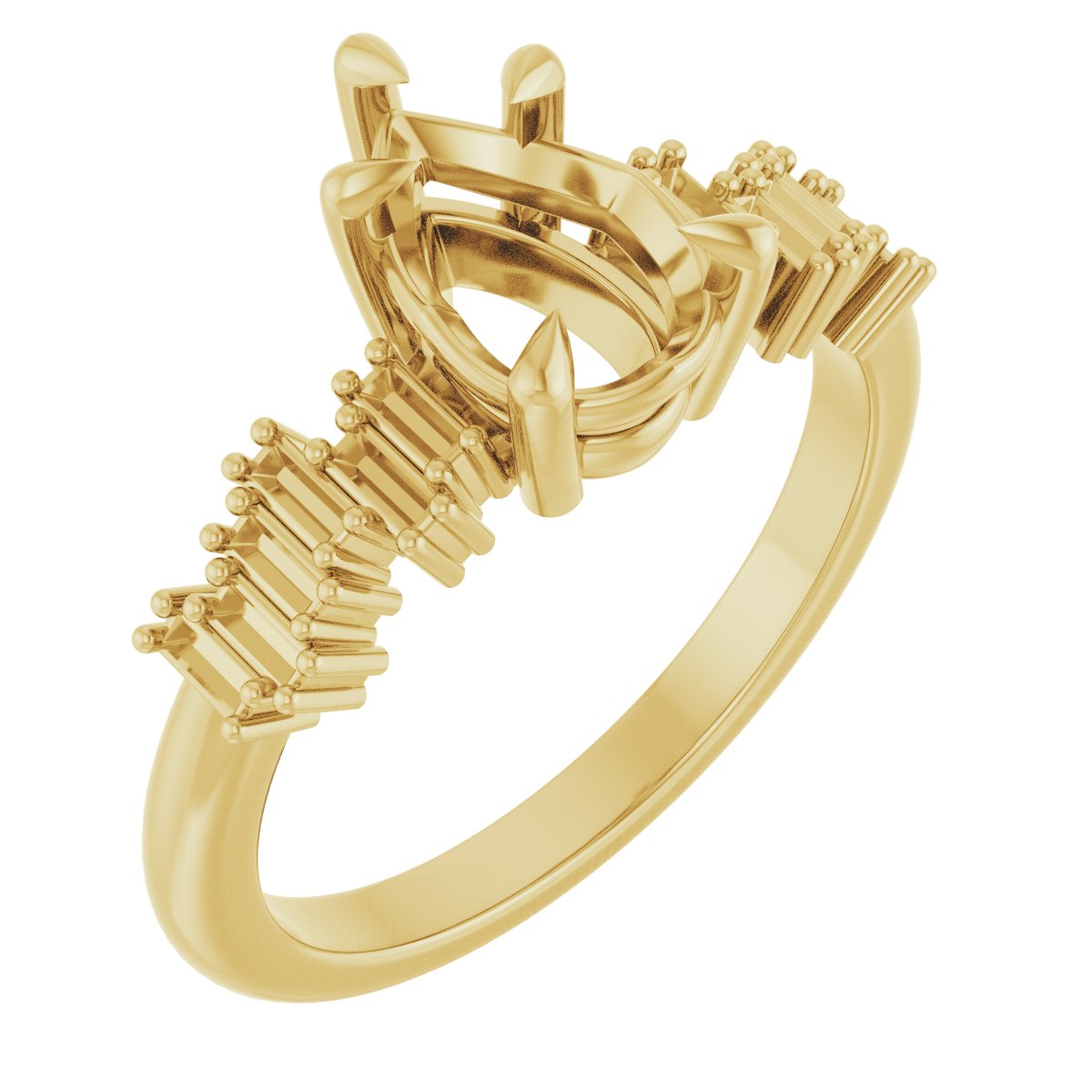 Claw-Prong Accented Engagement Ring