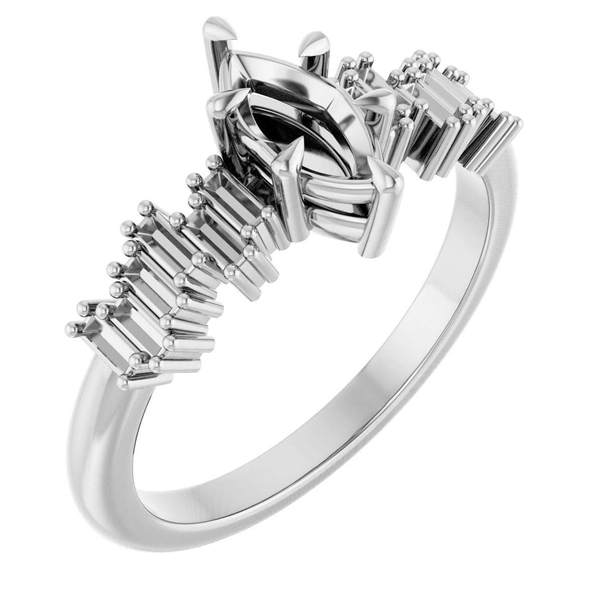 Claw-Prong Accented Engagement Ring