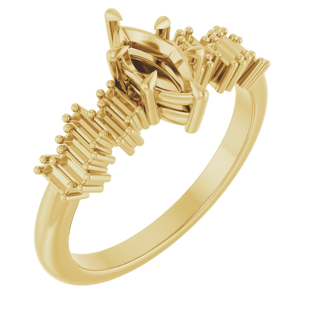 Claw-Prong Accented Engagement Ring
