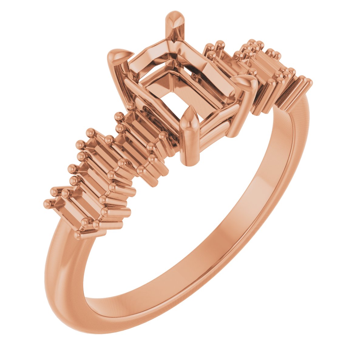 Claw-Prong Accented Engagement Ring
