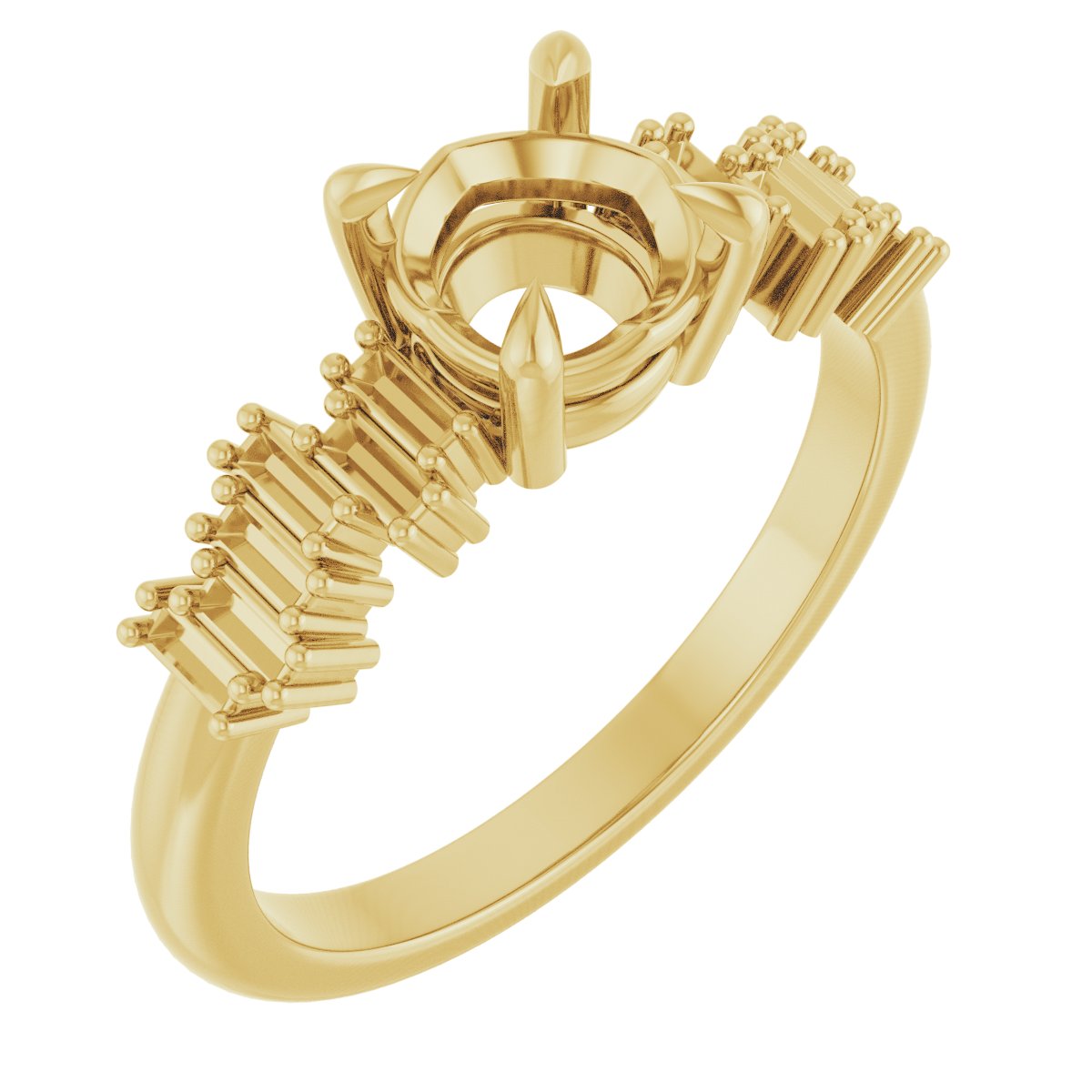 Claw-Prong Accented Engagement Ring