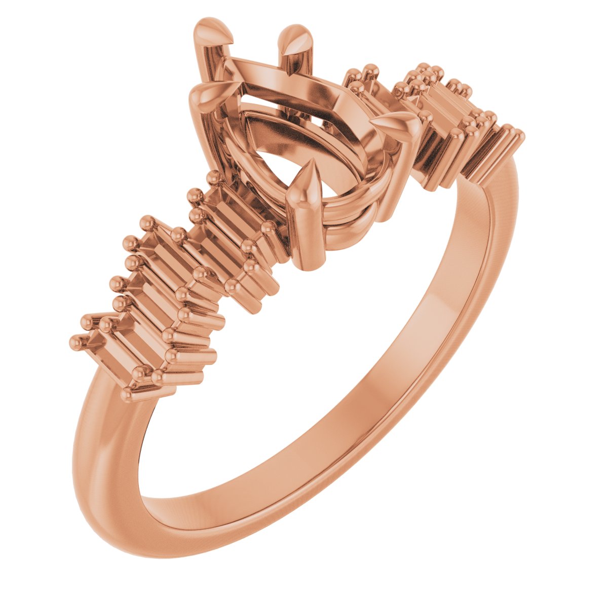 Claw-Prong Accented Engagement Ring