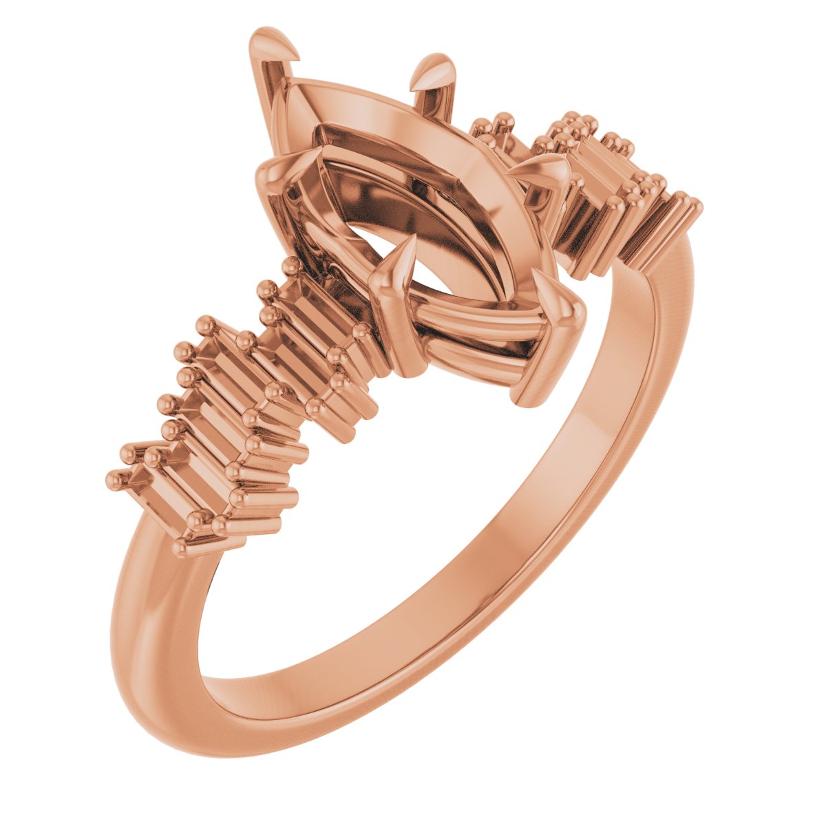 Claw-Prong Accented Engagement Ring
