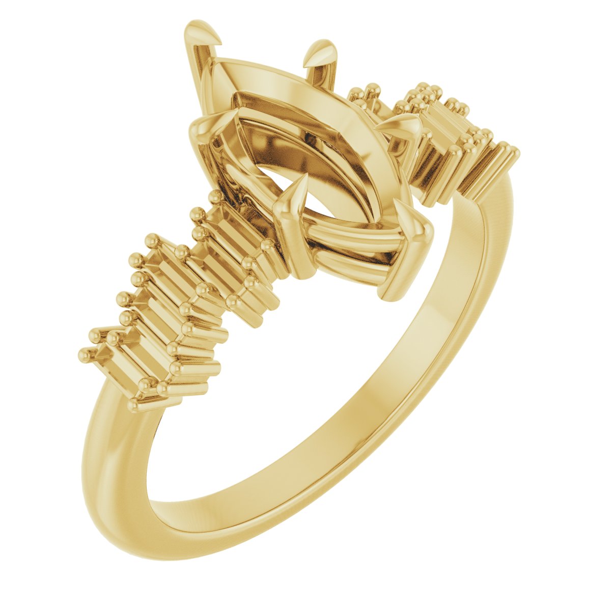 Claw-Prong Accented Engagement Ring