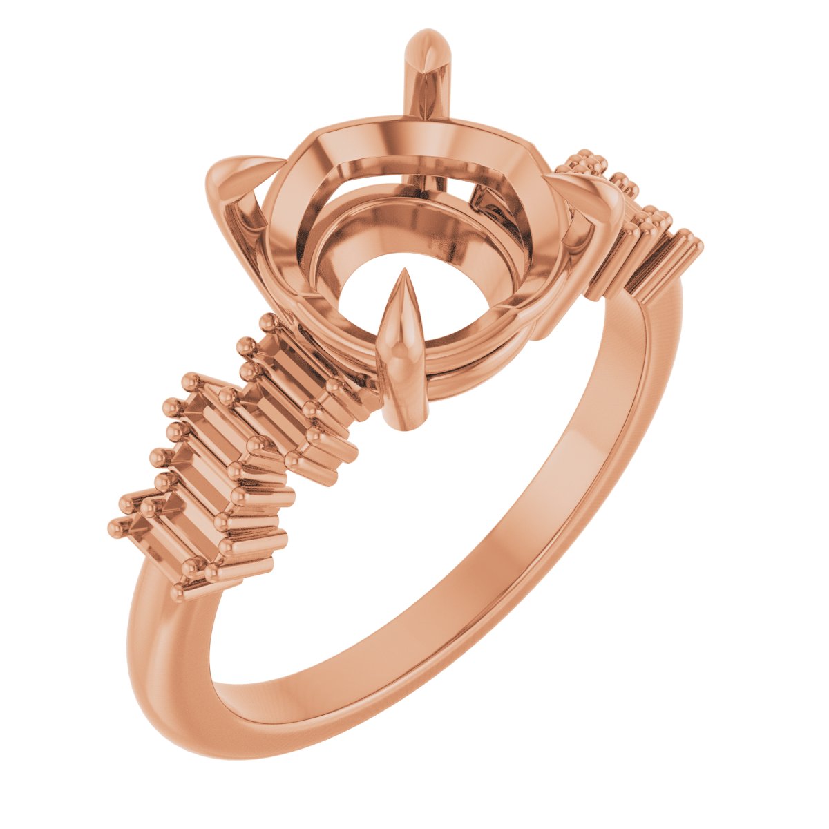 Claw-Prong Accented Engagement Ring