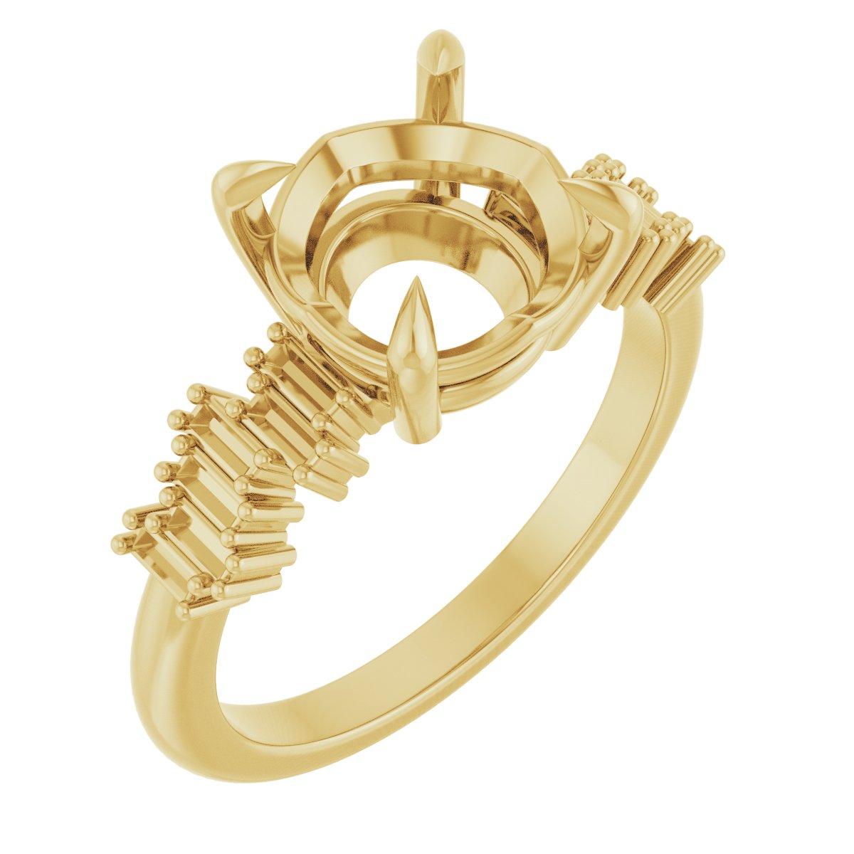 Claw-Prong Accented Engagement Ring