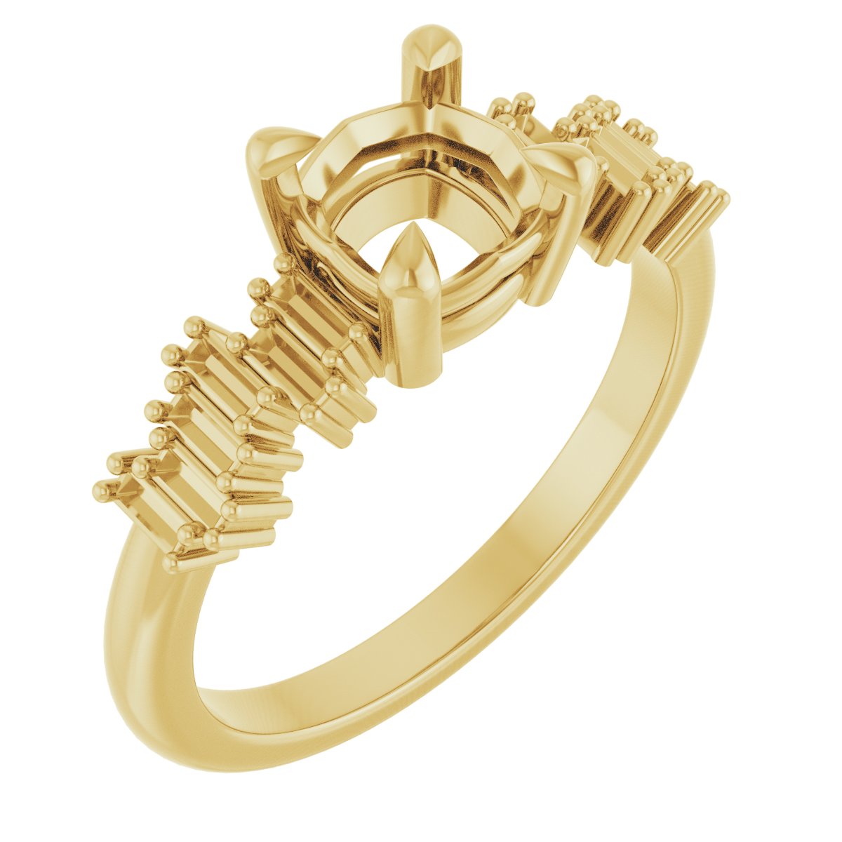 Claw-Prong Accented Engagement Ring