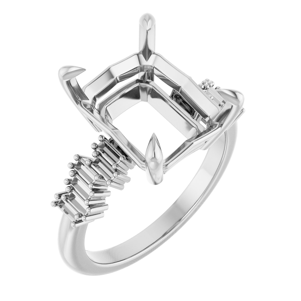 Claw-Prong Accented Engagement Ring