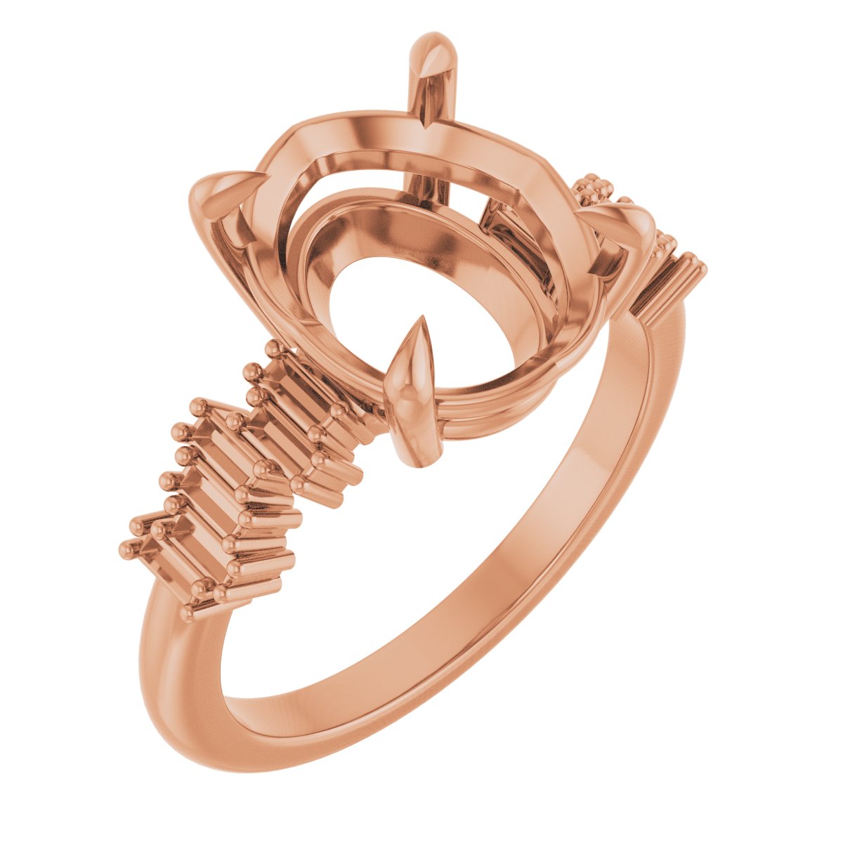 Claw-Prong Accented Engagement Ring