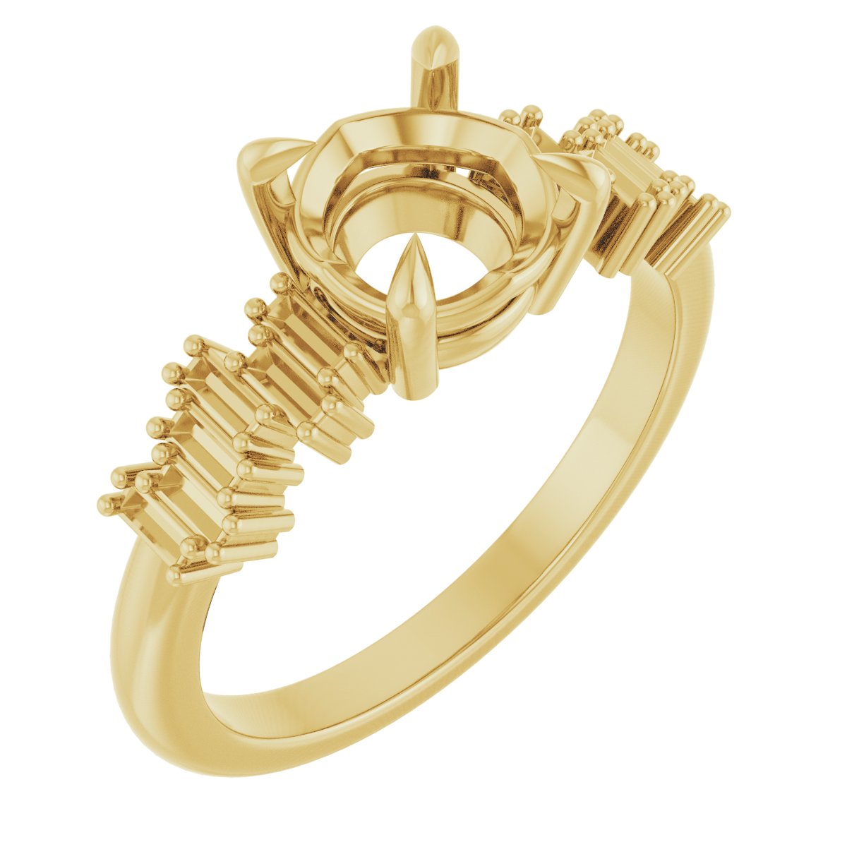 Claw-Prong Accented Engagement Ring