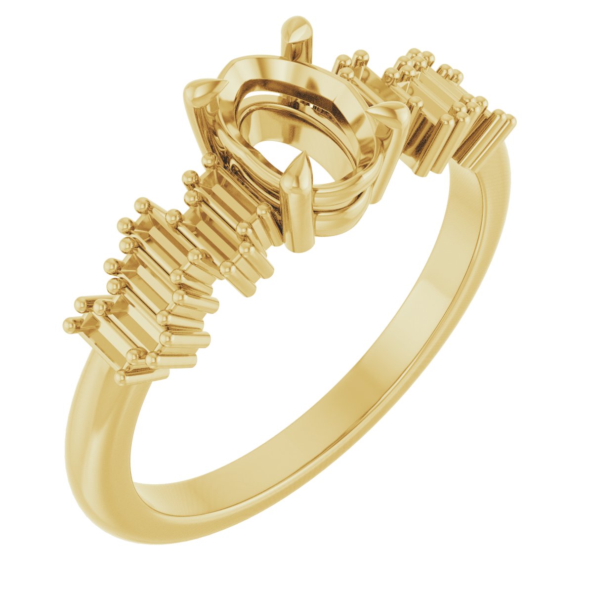 Claw-Prong Accented Engagement Ring