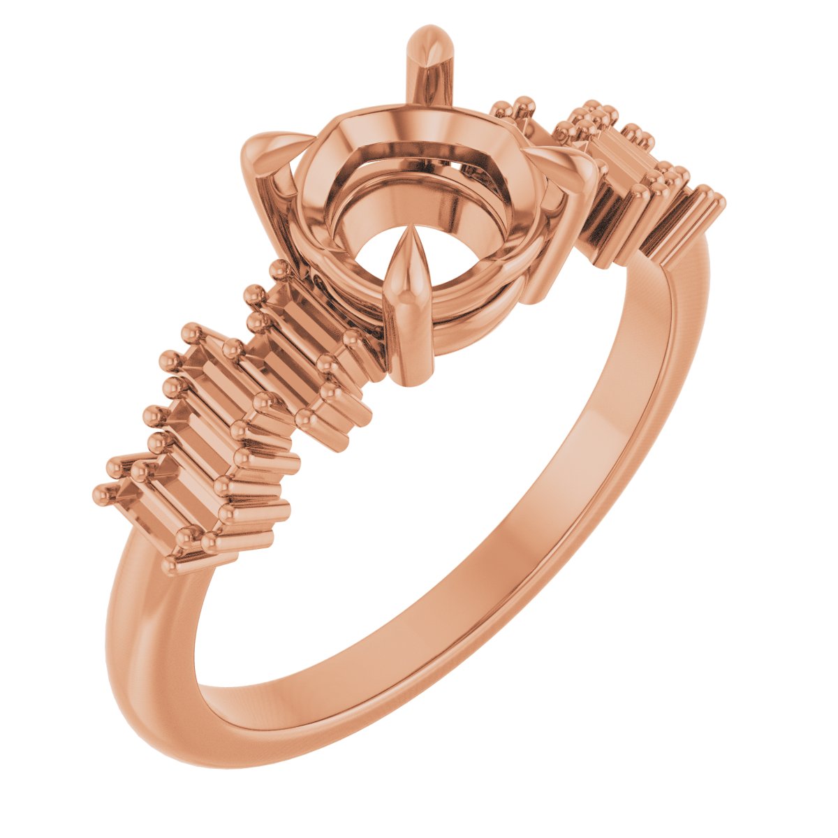 Claw-Prong Accented Engagement Ring