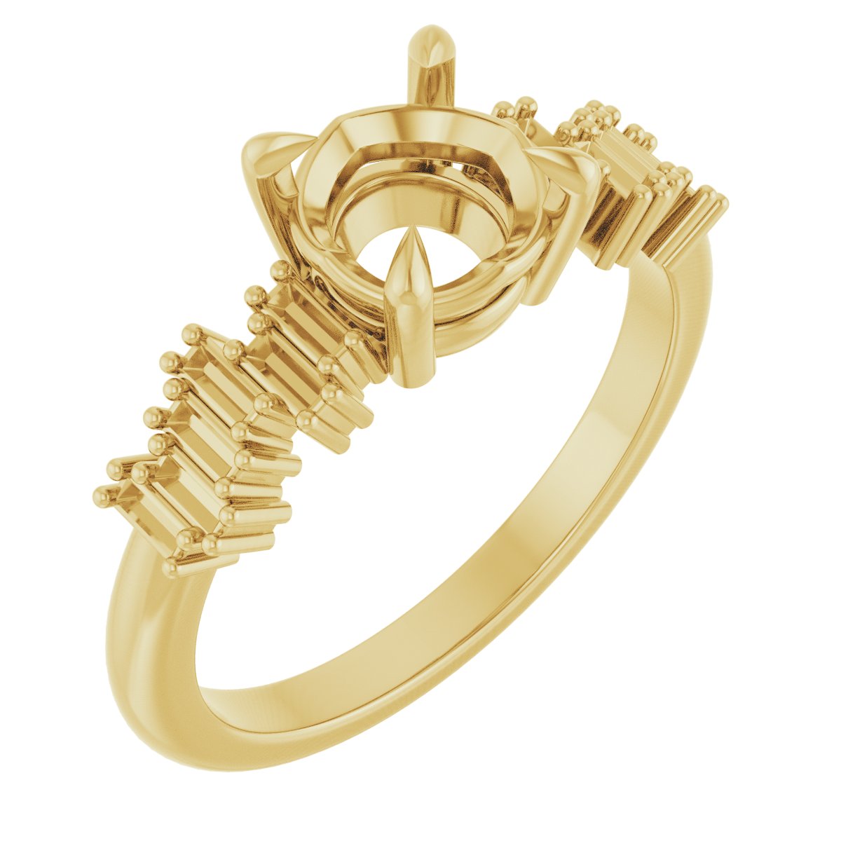 Claw-Prong Accented Engagement Ring