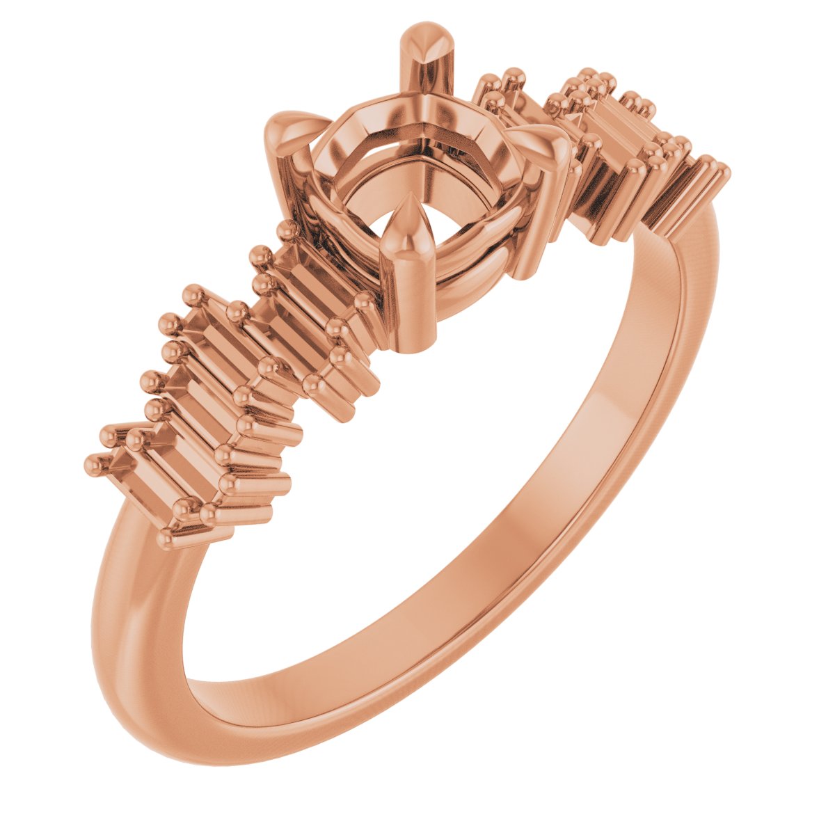 Claw-Prong Accented Engagement Ring