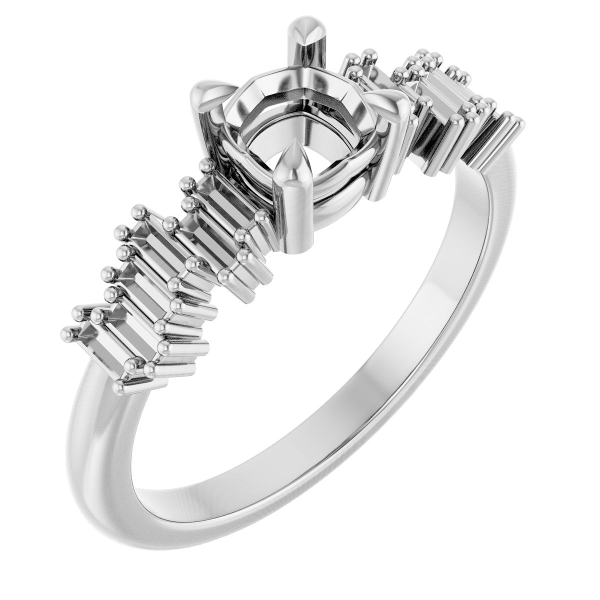 Claw-Prong Accented Engagement Ring