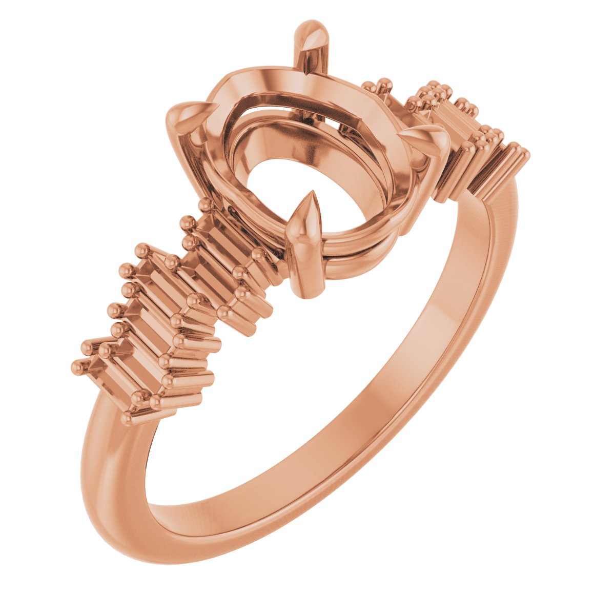 Claw-Prong Accented Engagement Ring