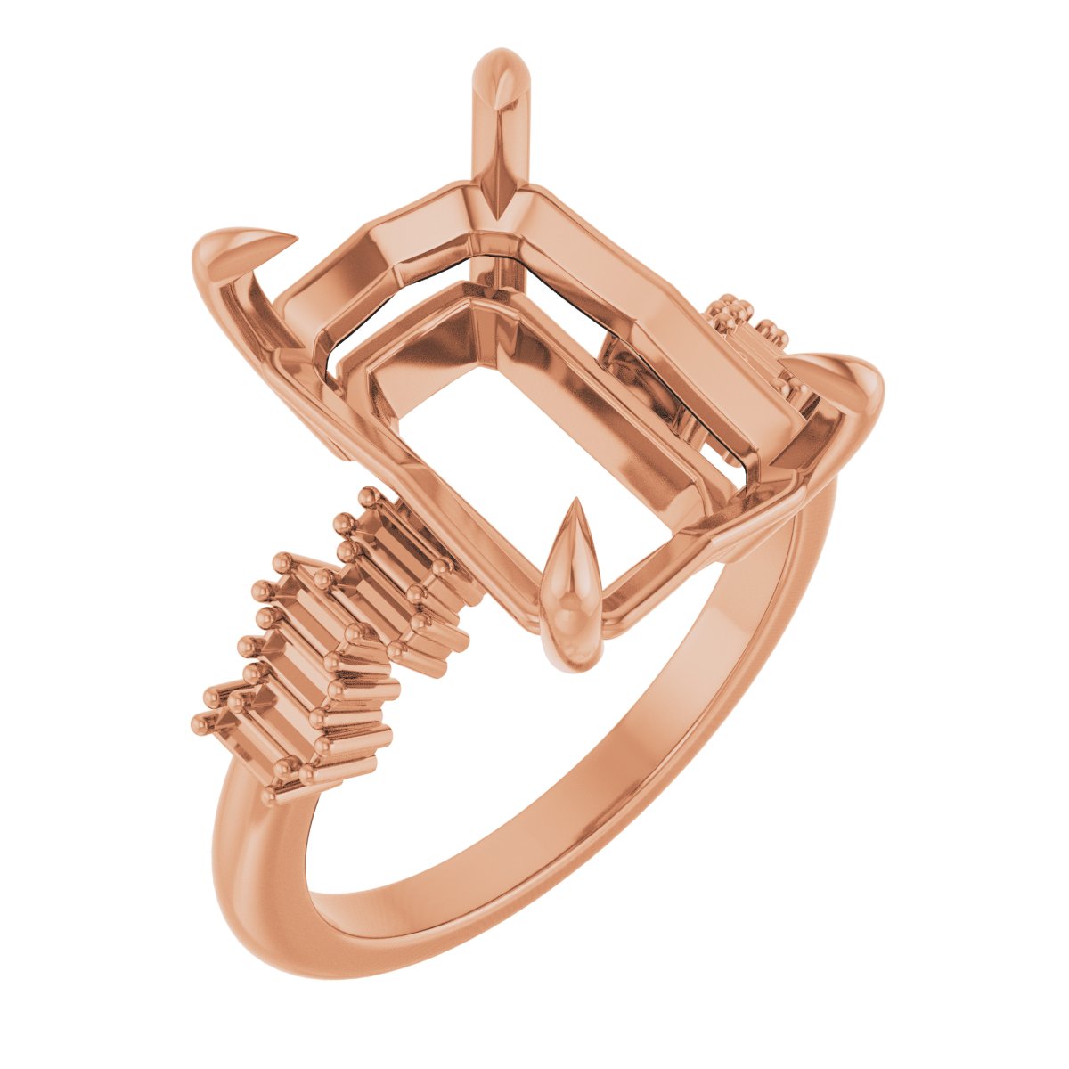 Claw-Prong Accented Engagement Ring