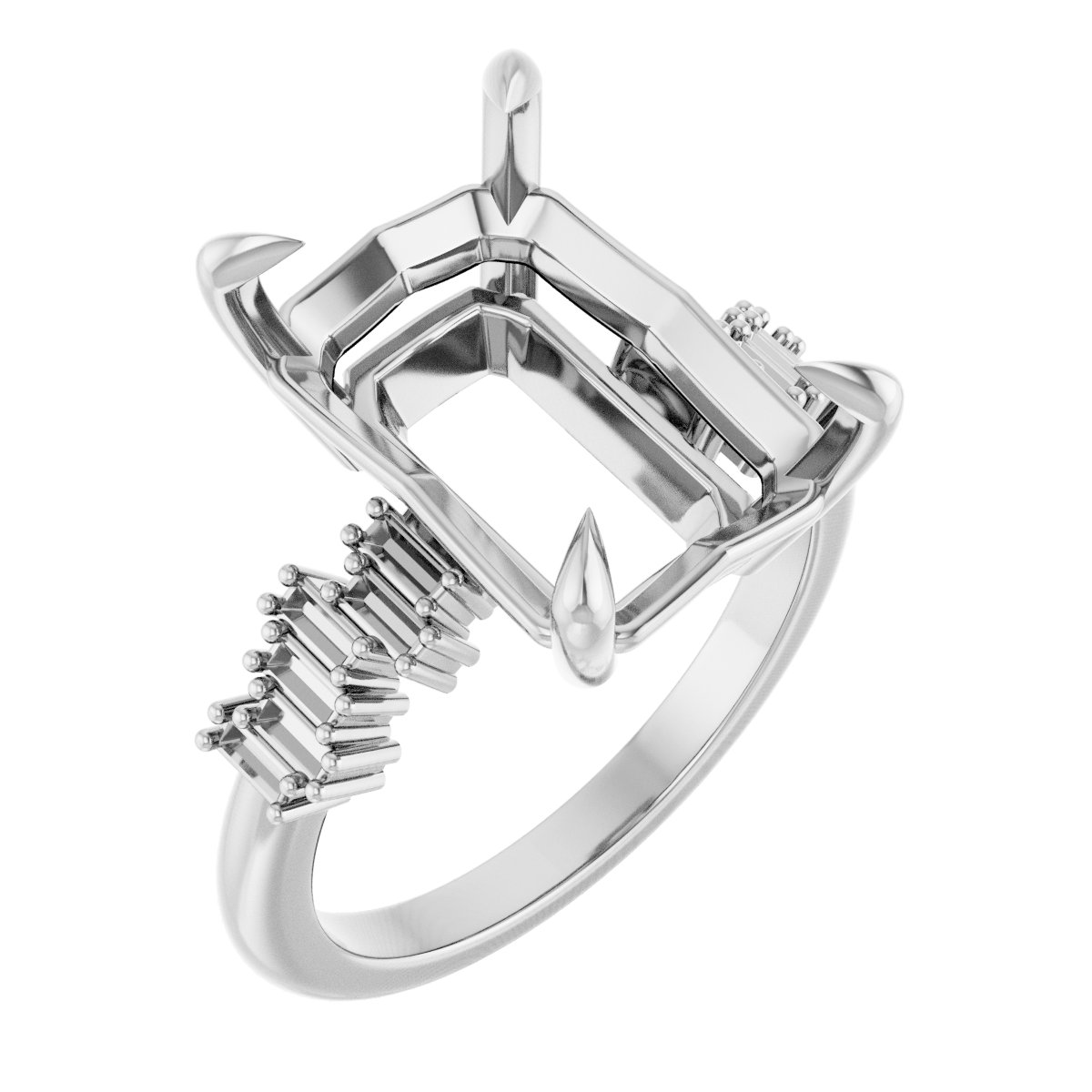 Claw-Prong Accented Engagement Ring