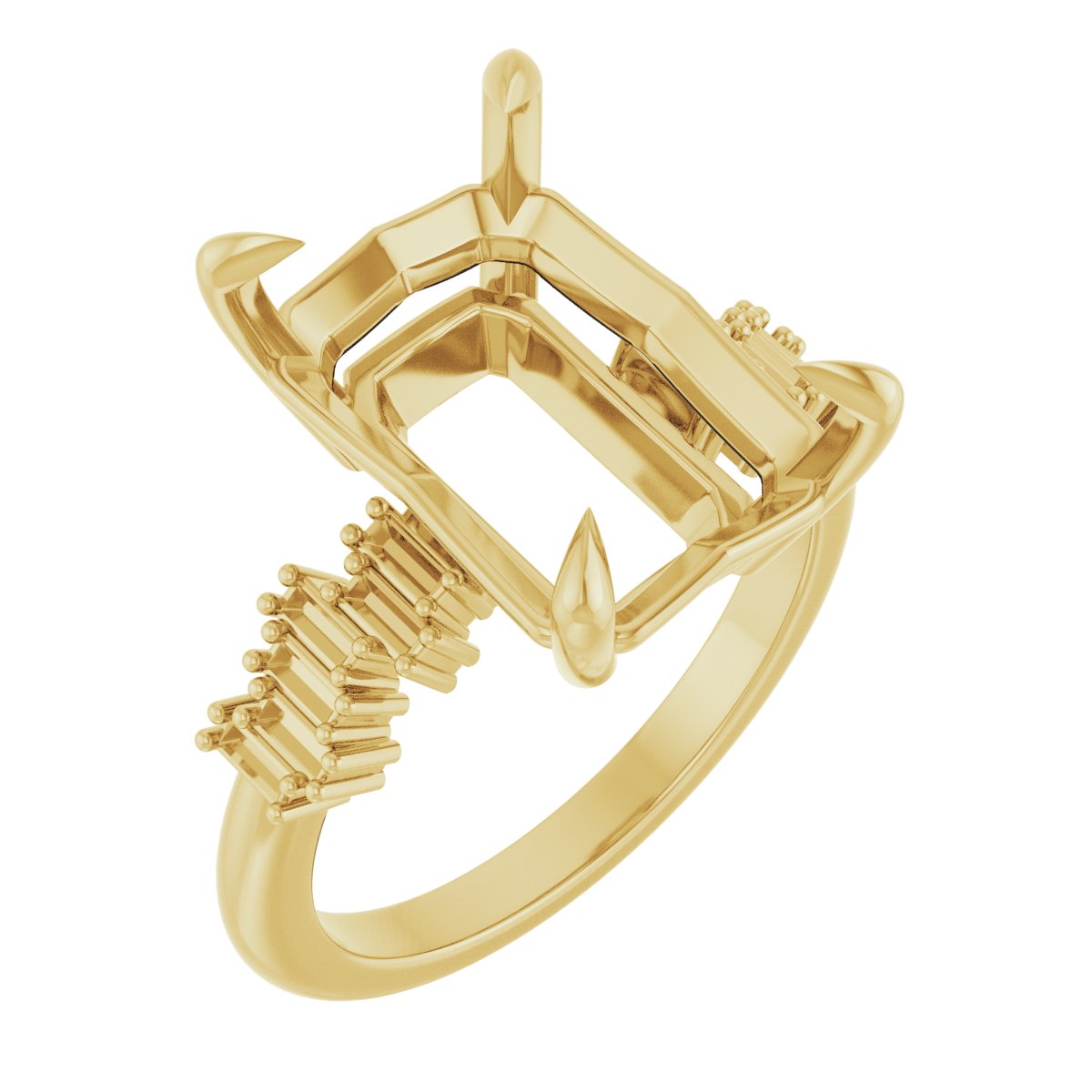 Claw-Prong Accented Engagement Ring