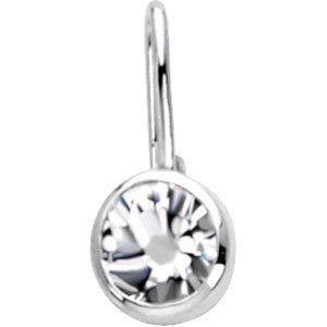 Sterling Silver April Birthstone 11.5x4.5 mm Hook Charm Pendant Ref. 2557021