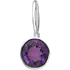 Sterling Silver February Birthstone 11.5x4.5 mm Hook Charm Pendant Ref. 2557421