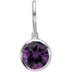 Sterling Silver June Birthstone 11.5x4.5 mm Hook Charm Pendant Ref. 2557098