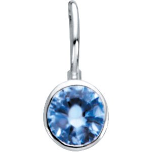 Sterling Silver March Birthstone 12.5x5.75 mm Hook Charm Pendant Ref. 2557436