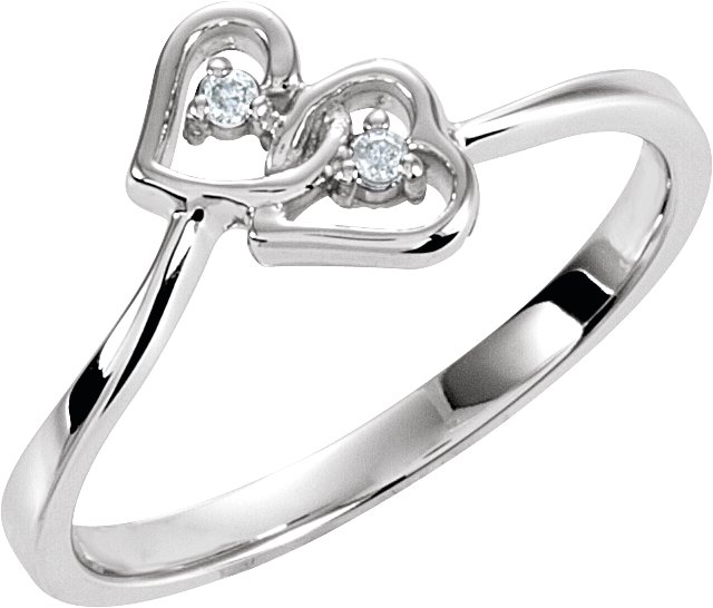 Diamond Double Heart Ring .02 CTW Ref 217606