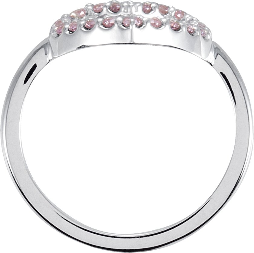 Imitation Pink Cubic Zirconia Heart Ring view 2