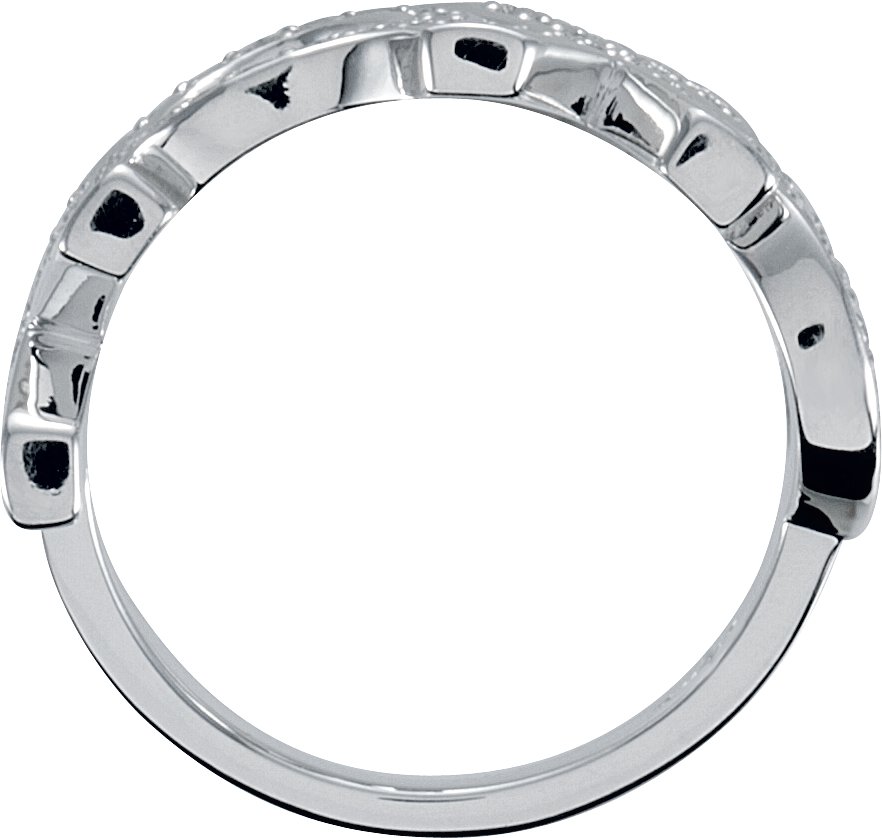 Imitation White Cubic Zirconia  X's & O's Ring view 2