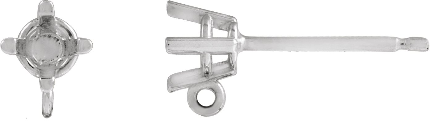 Round 4-Prong Earring Top