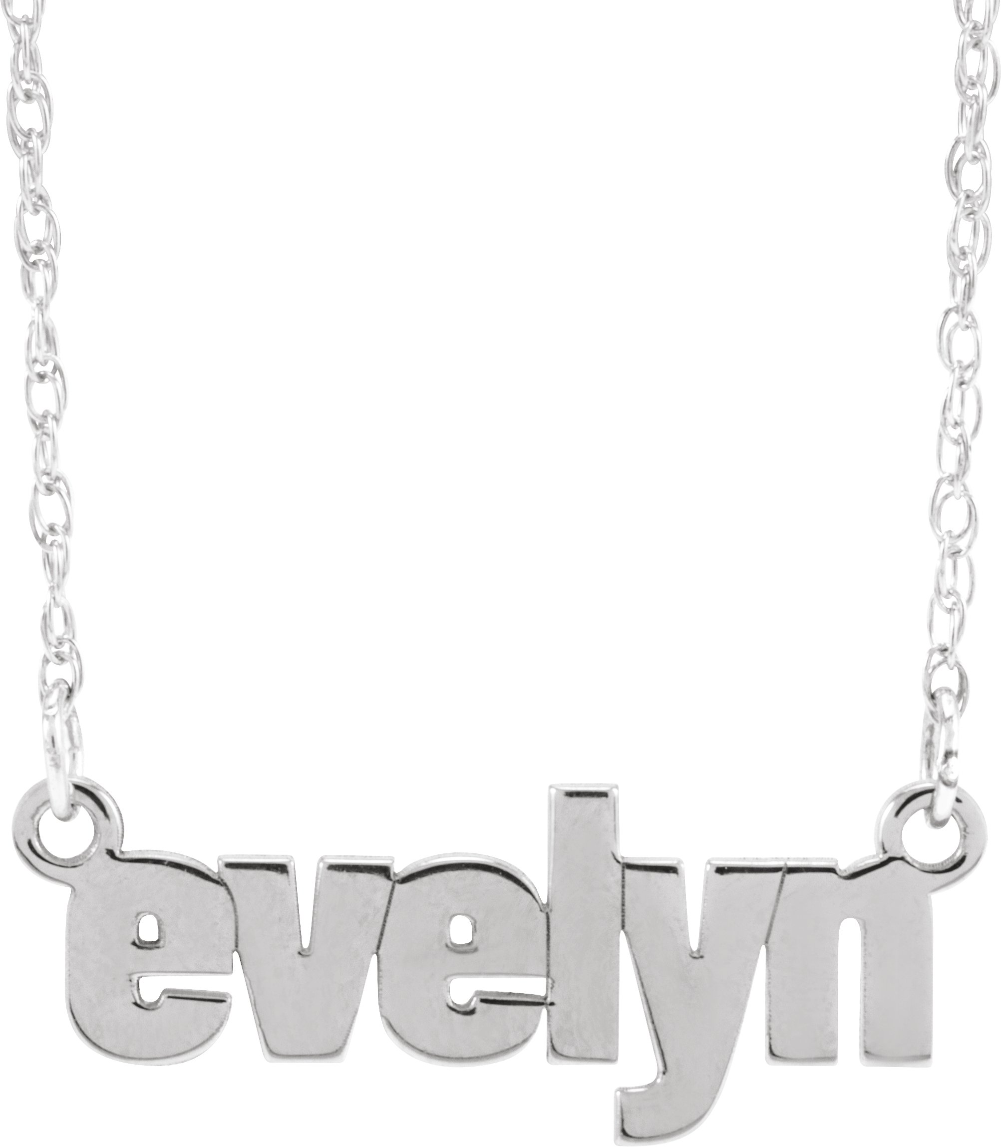 Block Nameplate Necklace