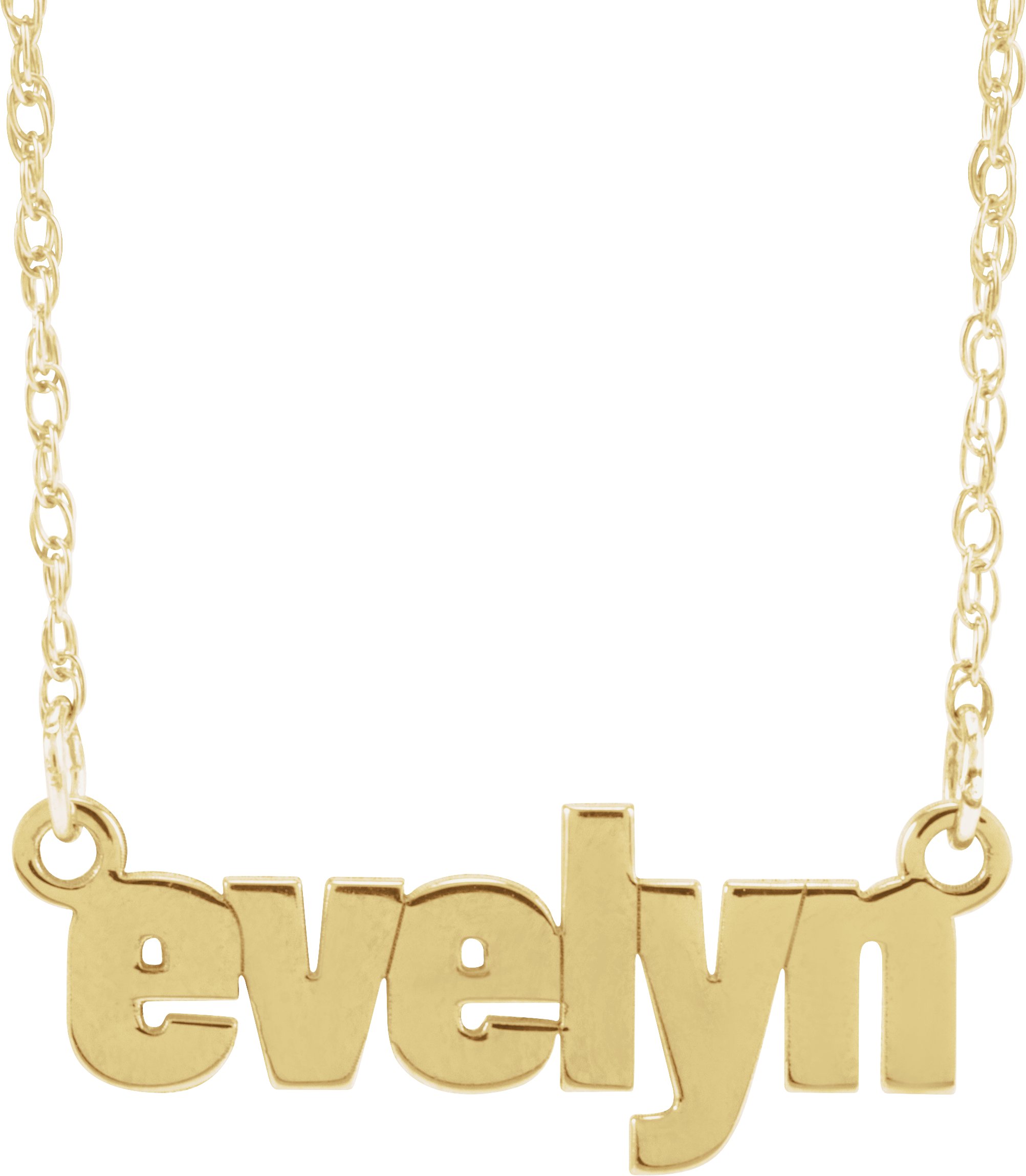 Block Nameplate Necklace