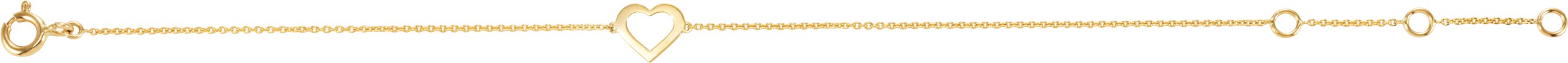 14K Yellow Heart 7 Bracelet