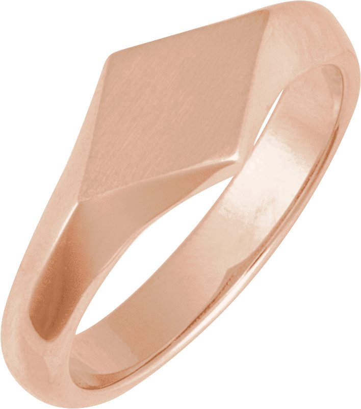 14K Rose Geometric Signet Ring Ref 22253162