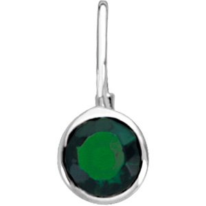 Sterling Silver May Birthstone 11.5x4.5 mm Hook Charm Pendant Ref. 2557119