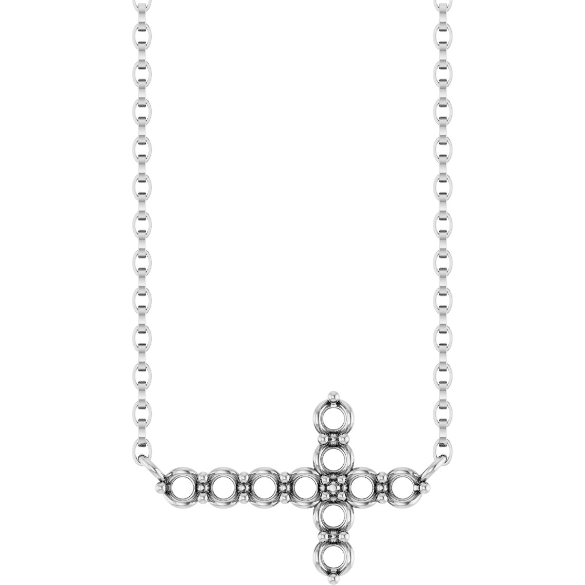 Accented Sideways Cross Necklace or Center