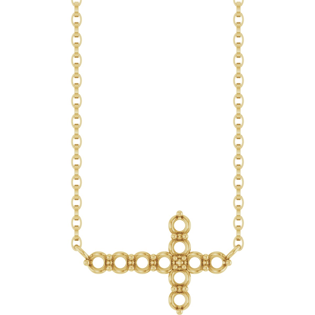 Accented Sideways Cross Necklace or Center