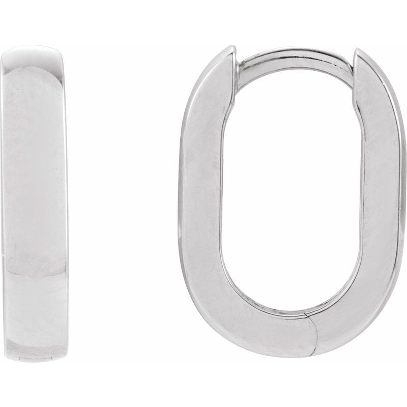Elongated Oval Hoop Earrings