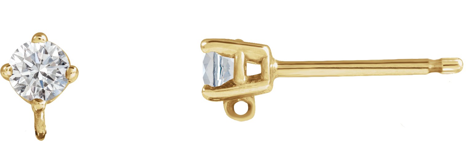 Round 4-Prong Earring Top
