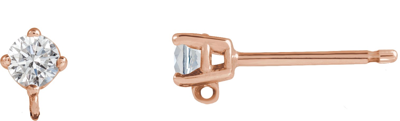Round 4-Prong Earring Top