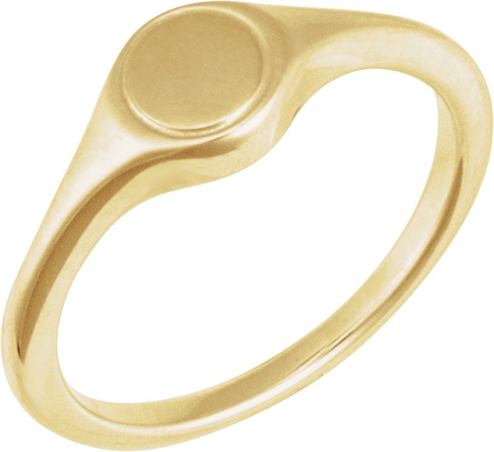 14K Yellow Engravable Round Signet Ring Ref 22225662